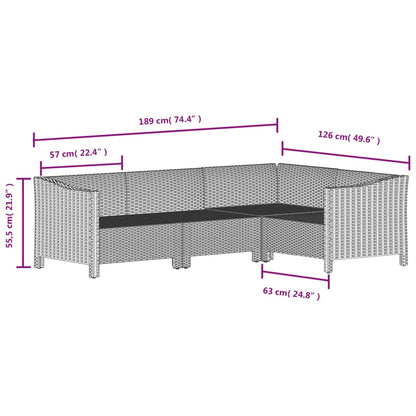 7 Piece Garden Lounge Set With Cushions Grey Poly Rattan