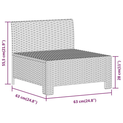 7 Piece Garden Lounge Set With Cushions Grey Poly Rattan