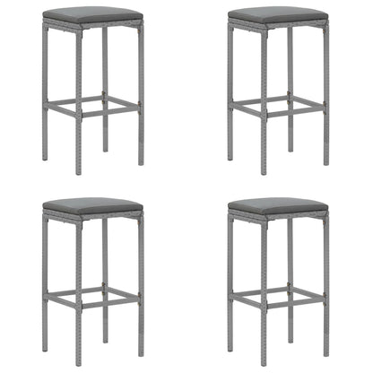 5 Piece Garden Bar Set With Cushions Poly Rattan