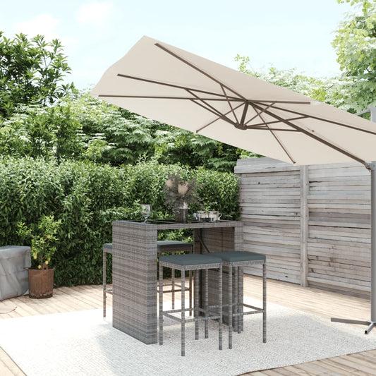5 Piece Garden Bar Set With Cushions Poly Rattan