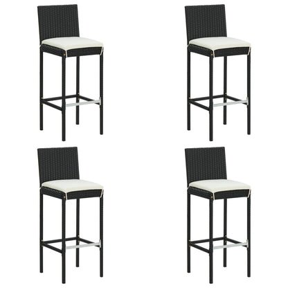 5 Piece Garden Bar Set With Cushions Poly Rattan