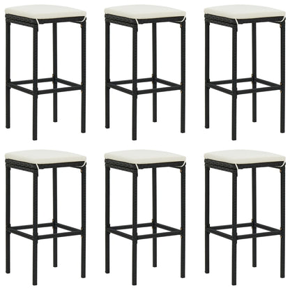 7 Piece Garden Bar Set With Cushions Poly Rattan