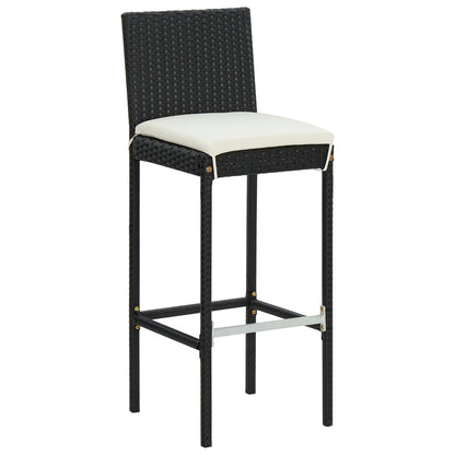 9 Piece Outdoor Bar Set With Cushions Poly Rattan