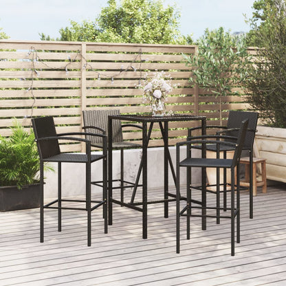 9 Piece Garden Bar Set Poly Rattan