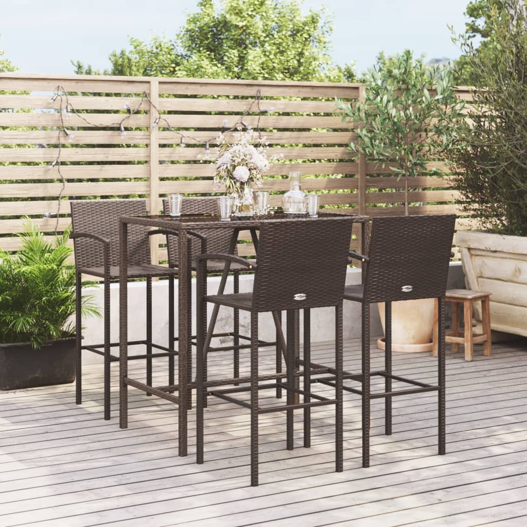 9 Piece Garden Bar Set Poly Rattan