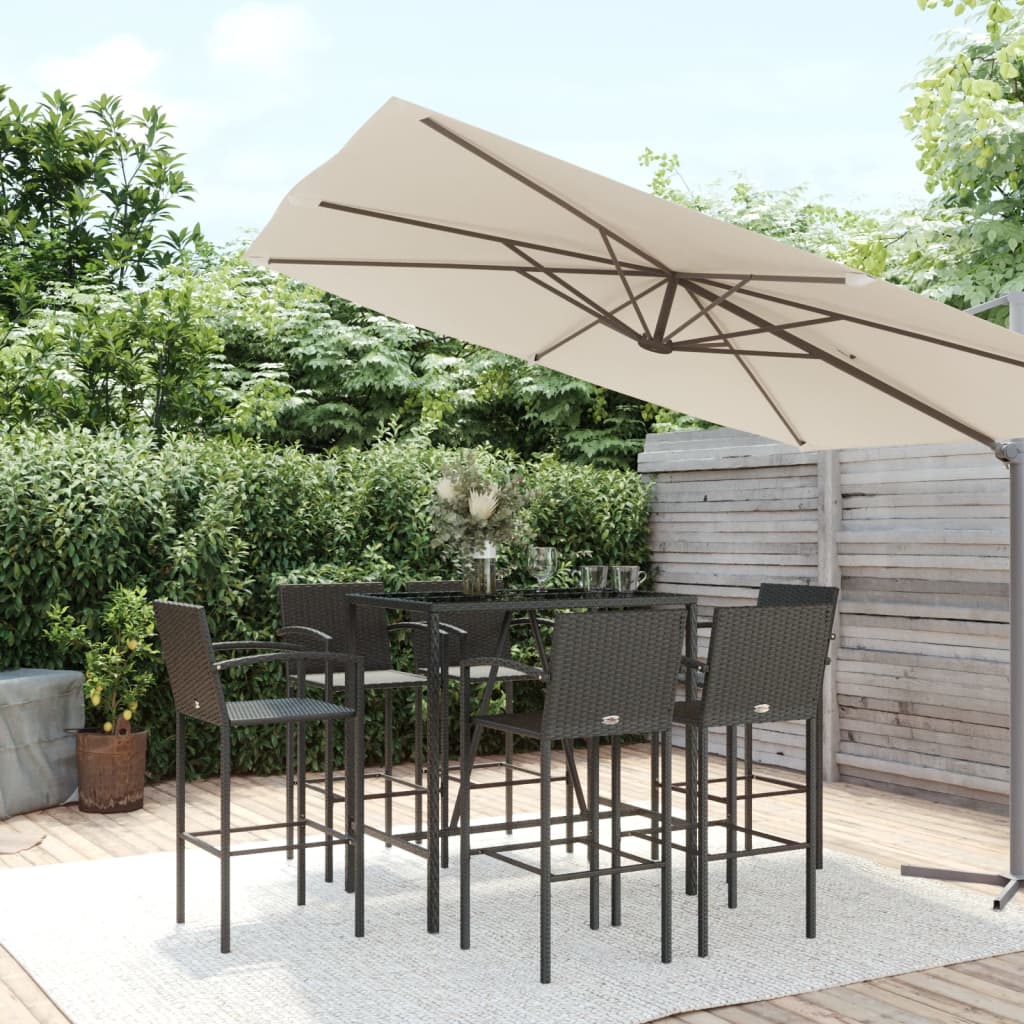 9 Piece Garden Bar Set Poly Rattan
