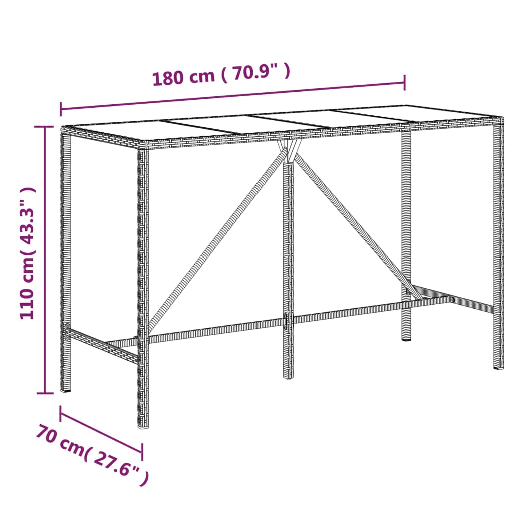 9 Piece Garden Bar Set Poly Rattan