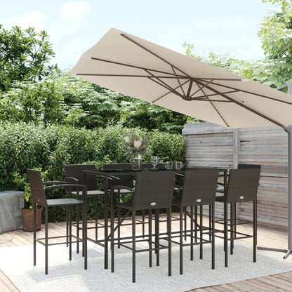9 Piece Garden Bar Set Poly Rattan