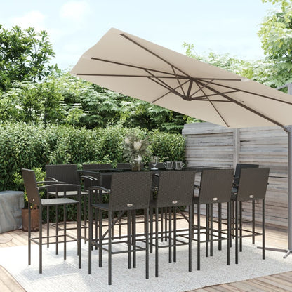9 Piece Garden Bar Set Poly Rattan