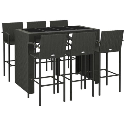 7 Piece Garden Bar Set Poly Rattan