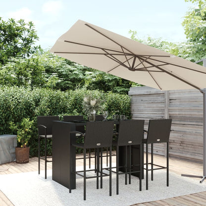 7 Piece Garden Bar Set Poly Rattan
