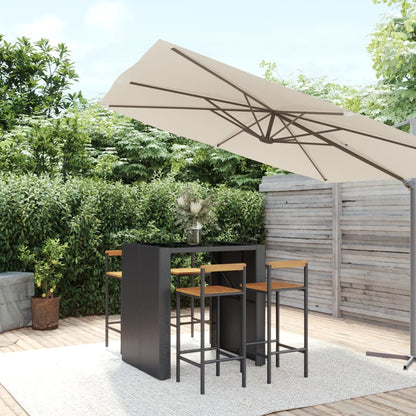 9 Piece Garden Bar Set Poly Rattan& Solid Wood Acacia