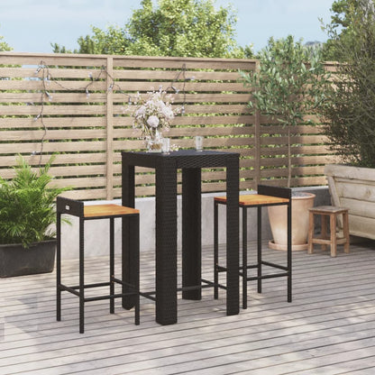 5 Piece Garden Bar Set Poly Rattan&Solid Wood Acacia