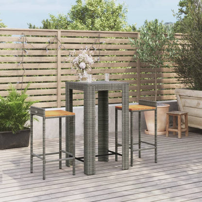 5 Piece Garden Bar Set Poly Rattan&Solid Wood Acacia