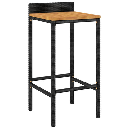 5 Piece Garden Bar Set Poly Rattan&Solid Wood Acacia