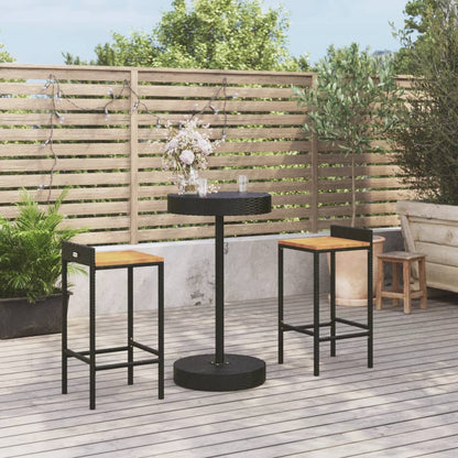 5 Piece Garden Bar Set Poly Rattan&Solid Wood Acacia
