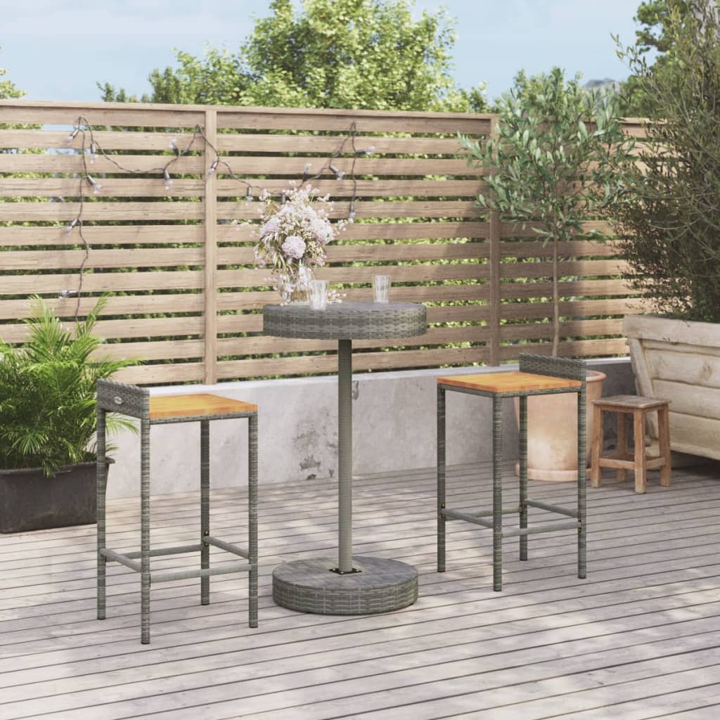 5 Piece Garden Bar Set Poly Rattan&Solid Wood Acacia