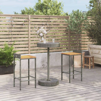 5 Piece Garden Bar Set Poly Rattan&Solid Wood Acacia