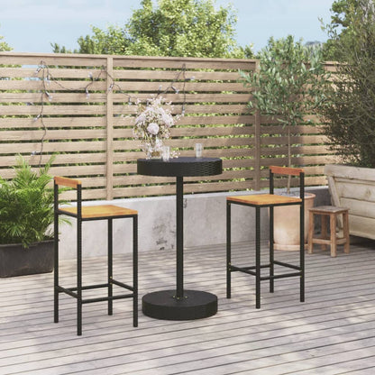 5 Piece Garden Bar Set Poly Rattan&Solid Wood Acacia
