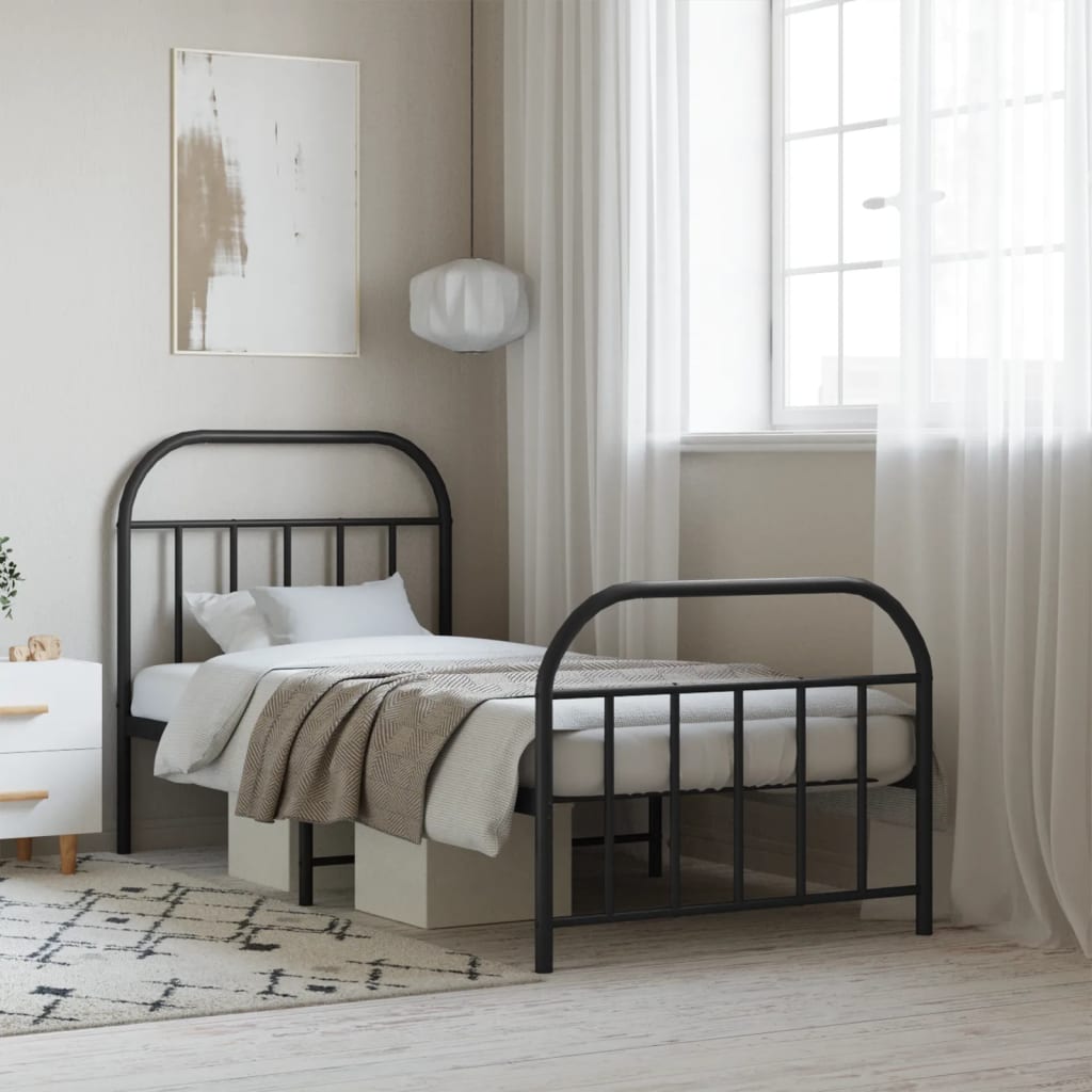 Metal Bed Frame Without Mattress With Footboard King Single