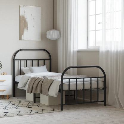 Metal Bed Frame Without Mattress With Footboard King Single