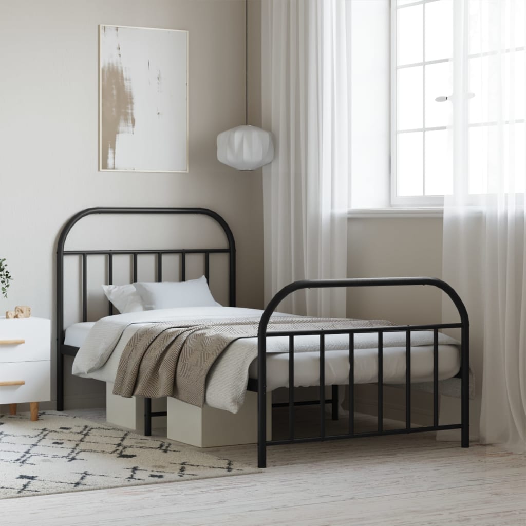 Metal Bed Frame Without Mattress With Footboard King Single