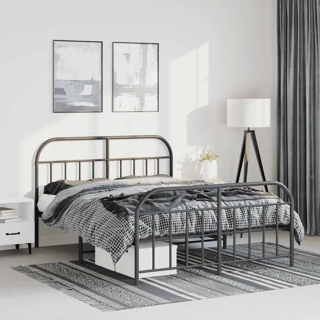 Metal Bed Frame Without Mattress With Footboard King Single