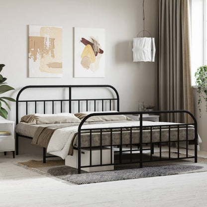 Metal Bed Frame Without Mattress With Footboard King Single