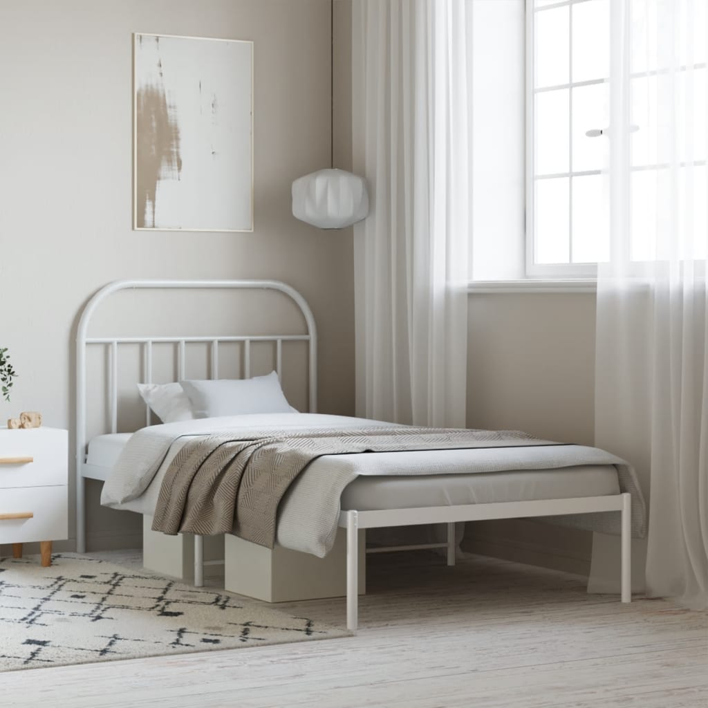 Metal Bed Frame Without Mattress With Footboard King Single