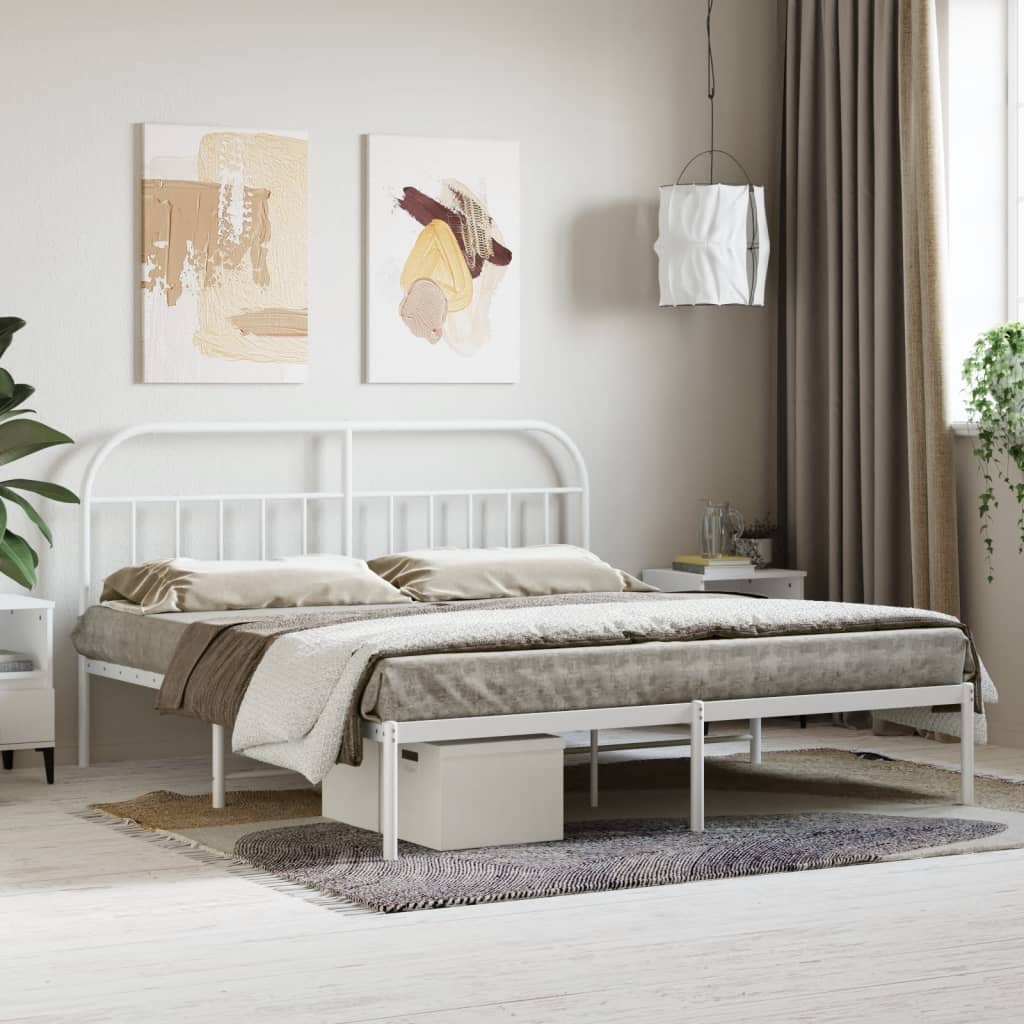 Metal Bed Frame Without Mattress With Footboard King Single