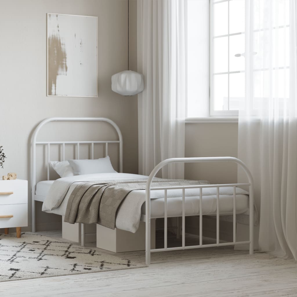 Metal Bed Frame Without Mattress With Footboard King Single