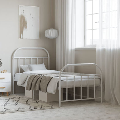 Metal Bed Frame Without Mattress With Footboard King Single