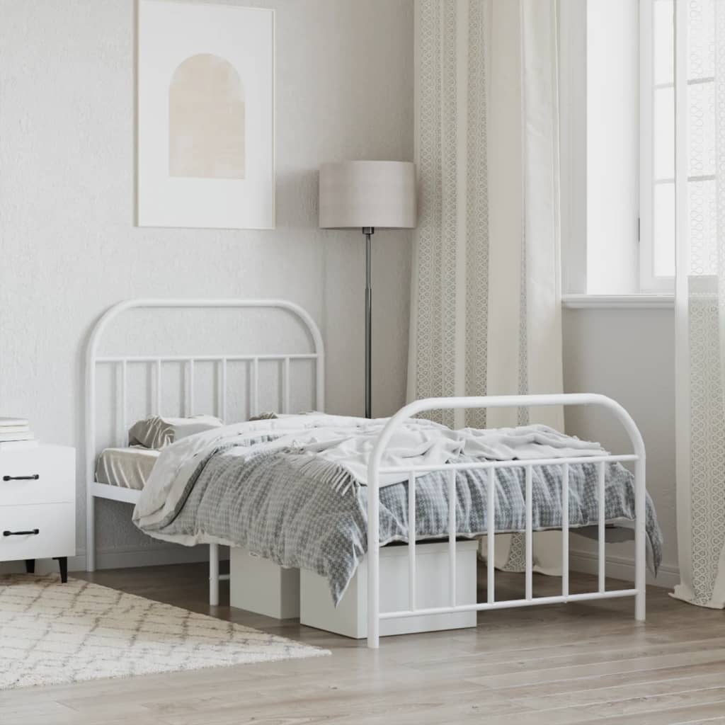 Metal Bed Frame Without Mattress With Footboard King Single