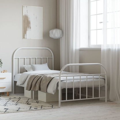 Metal Bed Frame Without Mattress With Footboard King Single