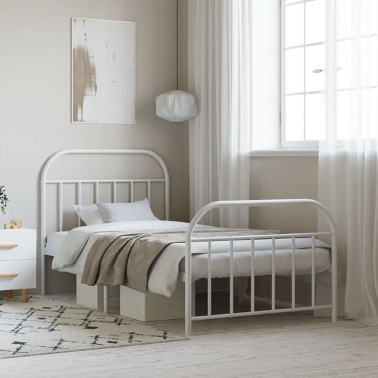 Metal Bed Frame Without Mattress With Footboard King Single