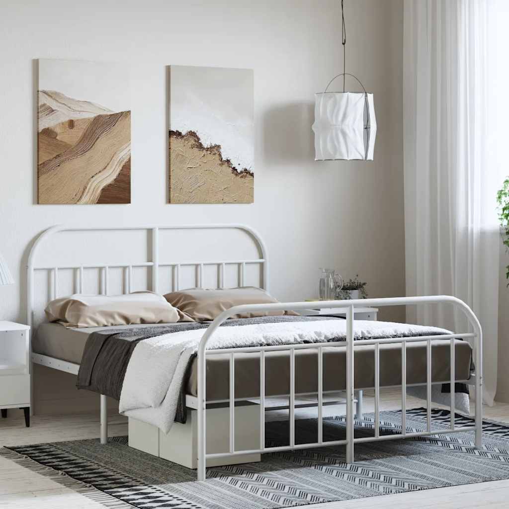 Metal Bed Frame Without Mattress With Footboard King Single
