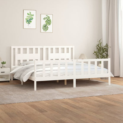 Bed Frame Without Mattress Solid Wood Pine 183X203 Cm King
