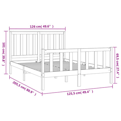 Bed Frame Without Mattress Solid Wood Pine 183X203 Cm King