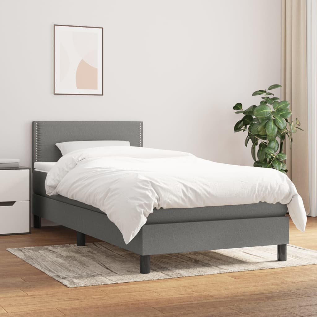 Box Spring Bed With Mattress 100X200 Cm Fabric