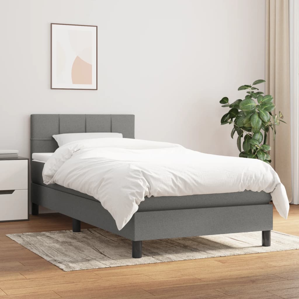 Box Spring Bed With Mattress 100X200 Cm Fabric