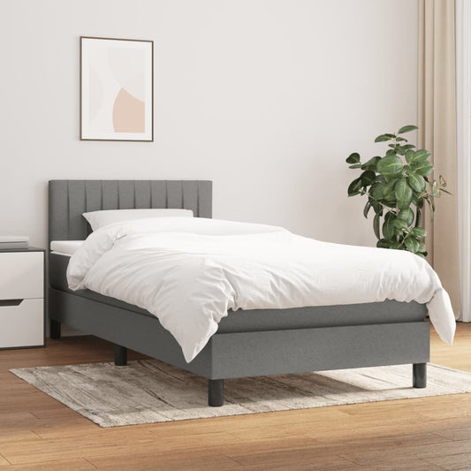 Box Spring Bed With Mattress 100X200 Cm Fabric