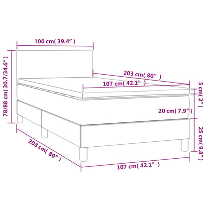 Box Spring Bed With Mattress 100X200 Cm Velvet