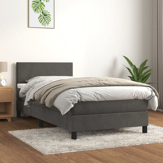 Box Spring Bed With Mattress 100X200 Cm Velvet