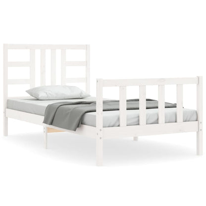 Bed Frame Without Mattress White 90X190 Cm Solid Wood Pine