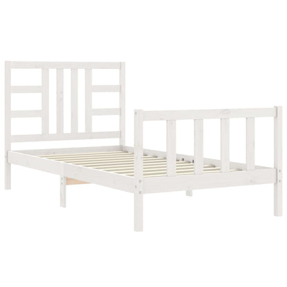 Bed Frame Without Mattress White 90X190 Cm Solid Wood Pine