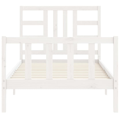 Bed Frame Without Mattress White 90X190 Cm Solid Wood Pine