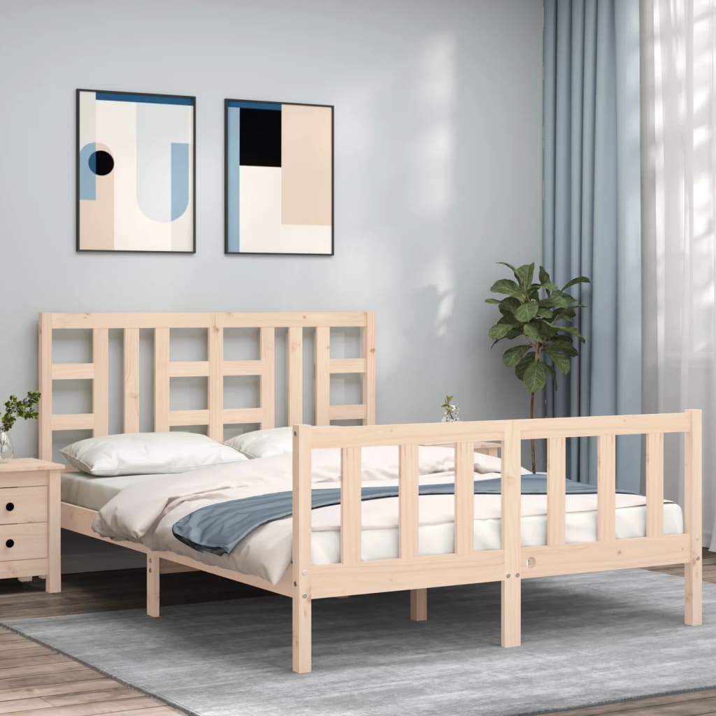 Bed Frame Without Mattress Solid Wood Pine