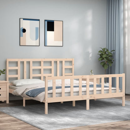 Bed Frame Without Mattress Solid Wood Pine