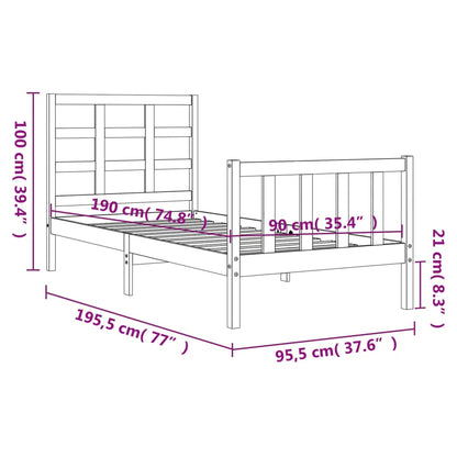 Bed Frame Without Mattress Solid Wood Pine