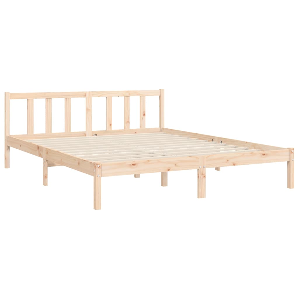 Bed Frame Without Mattress 150X200 Cm Solid Wood Pine